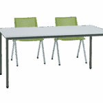 Table poly gris 160x80