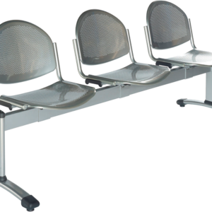 3-seat metal grey bench