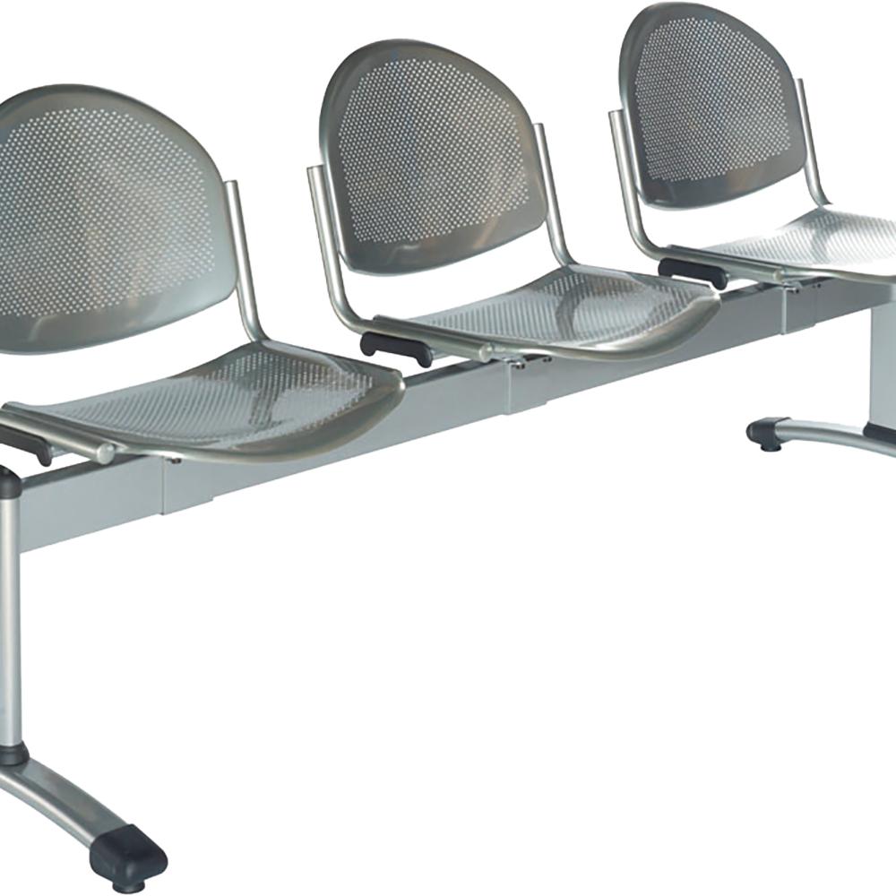 Sitek - 3-seat metal grey bench