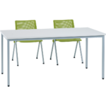 Table poly gris 160x80